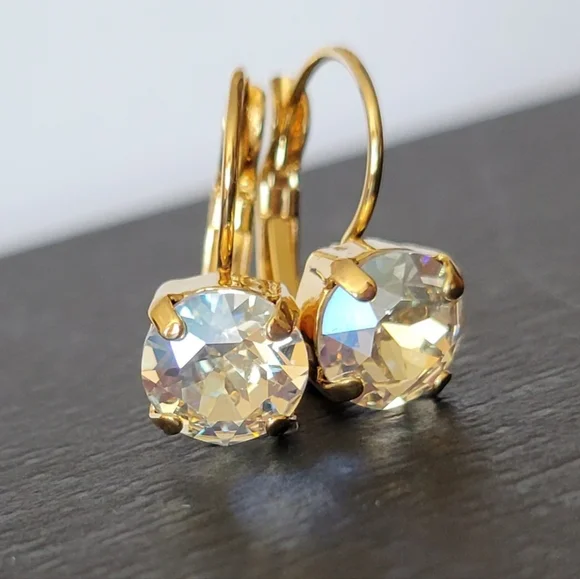 Austrian Crystal Earrings in Gold - Picture 8 of 8